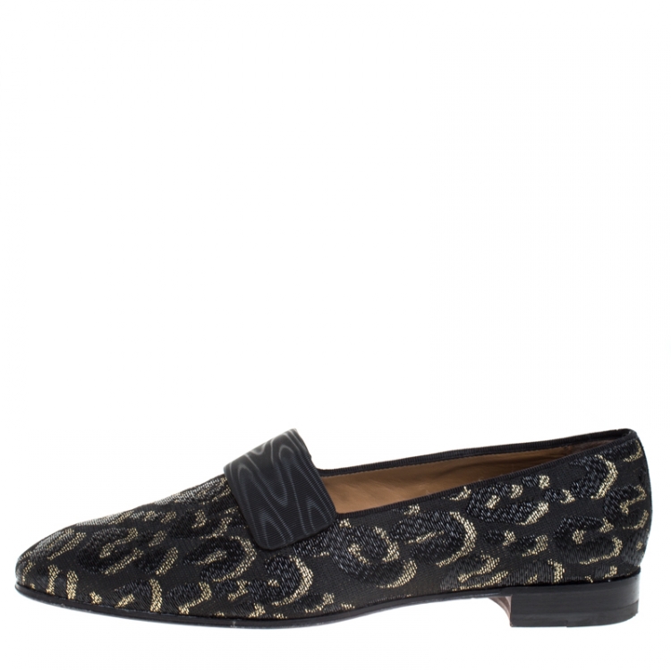 black and leopard loafers