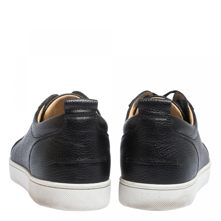 Pre Owned Christian Louboutin Black Leather Rantulow Low Top Sneakers Size 43