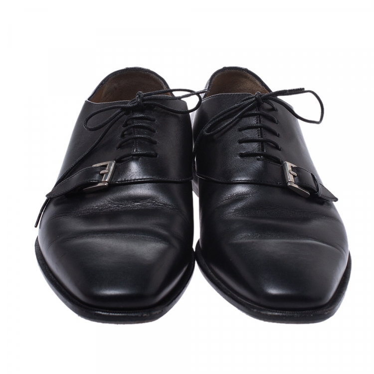 مملوكة مسبقًا Christian Louboutin Black Leather Capri Oxfords Size 43