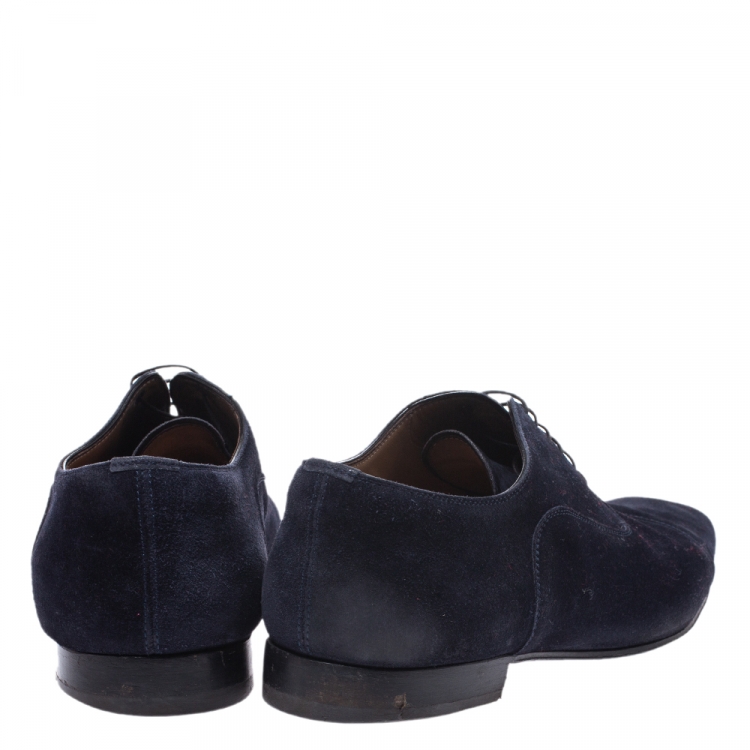 Pre Owned Christian Louboutin Oxford Blue Suede Greggo  Lace Up Oxfords Size 43