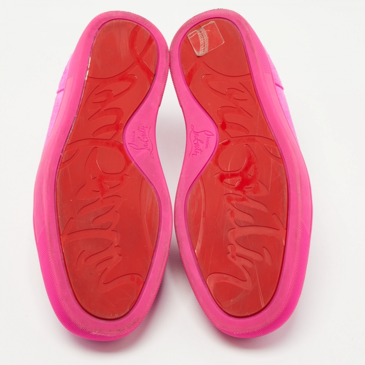 Pre Owned Christian Louboutin Pink Suede Louis Junior Sneakers Size 40