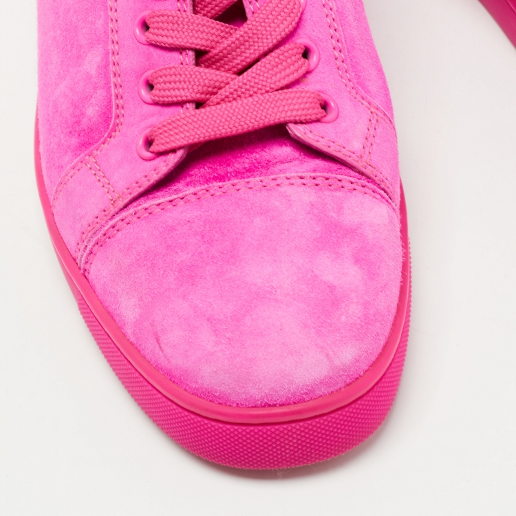 Pre Owned Christian Louboutin Pink Suede Louis Junior Sneakers Size 40