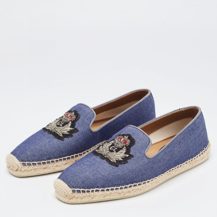 Louis Vuitton Blue Denim Slip On Espadrille Sneakers Size 44 Louis Vuitton  | The Luxury Closet