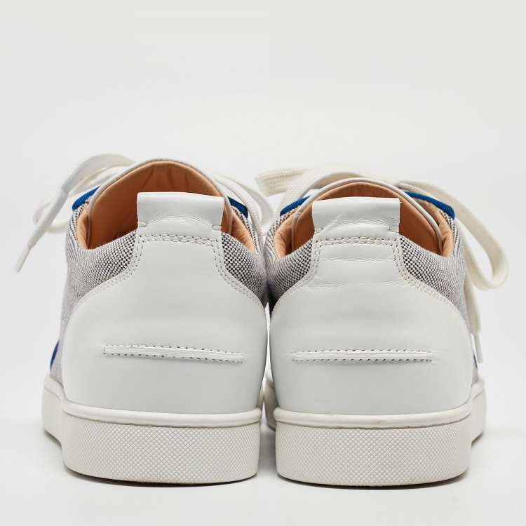 Pre Owned Christian Louboutin Multicolor Canvas and Leather Rantulow Low Top Sneakers Size 44
