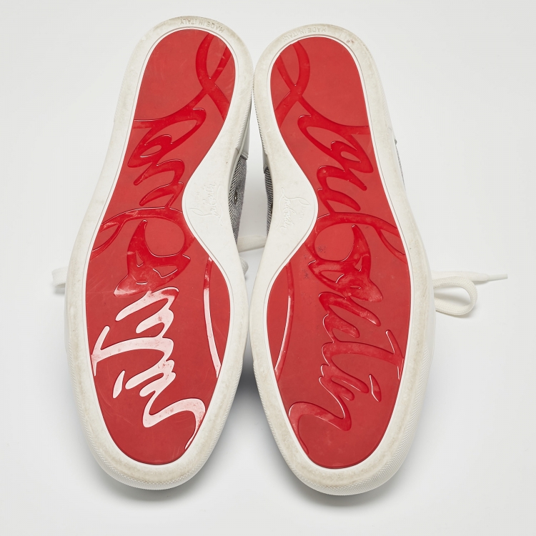 Pre Owned Christian Louboutin Multicolor Canvas and Leather Rantulow Low Top Sneakers Size 44