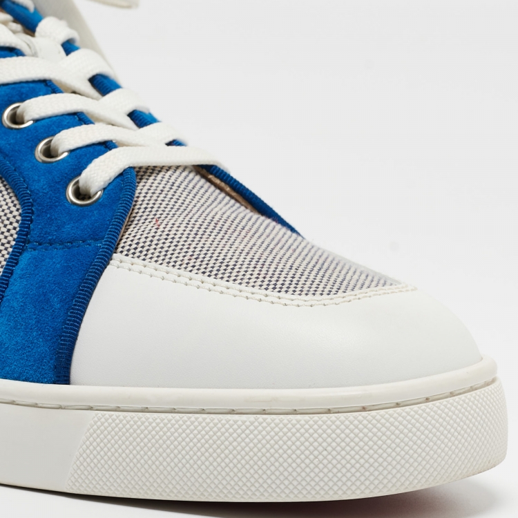 Pre Owned Christian Louboutin Multicolor Canvas and Leather Rantulow Low Top Sneakers Size 44