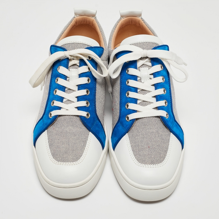 Pre Owned Christian Louboutin Multicolor Canvas and Leather Rantulow Low Top Sneakers Size 44