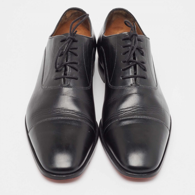 Pre Owned Christian Louboutin Black Leather Greggo Oxfords Size 42