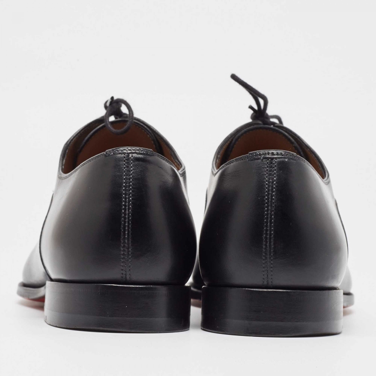 Pre Owned Christian Louboutin Black Leather Greggo Oxfords Size 42