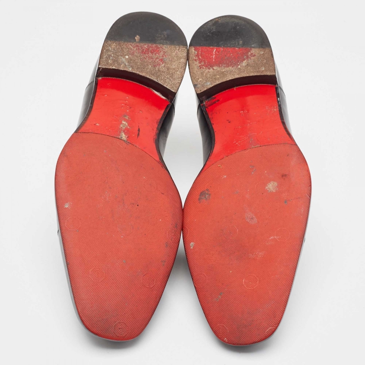 Pre Owned Christian Louboutin Black Leather Greggo Oxfords Size 42