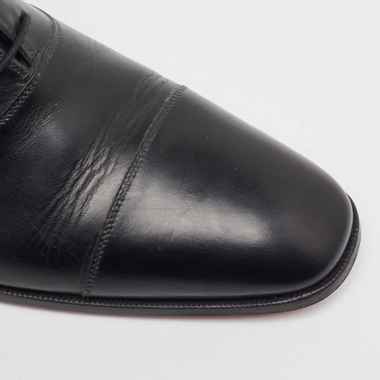 Pre Owned Christian Louboutin Black Leather Greggo Oxfords Size 42