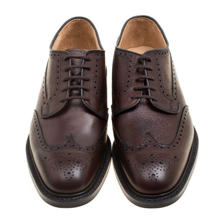 مملوكة مسبقًا حذاء دربي شرشز غريفتون جلد بروغي بني عاجي مقاس 44