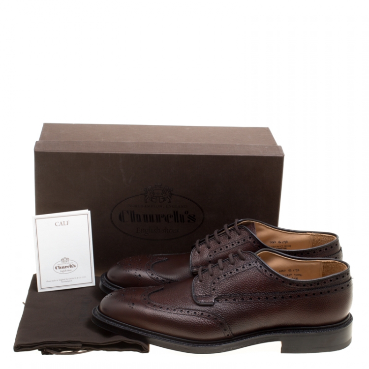 مملوكة مسبقًا حذاء دربي شرشز غريفتون جلد بروغي بني عاجي مقاس 44