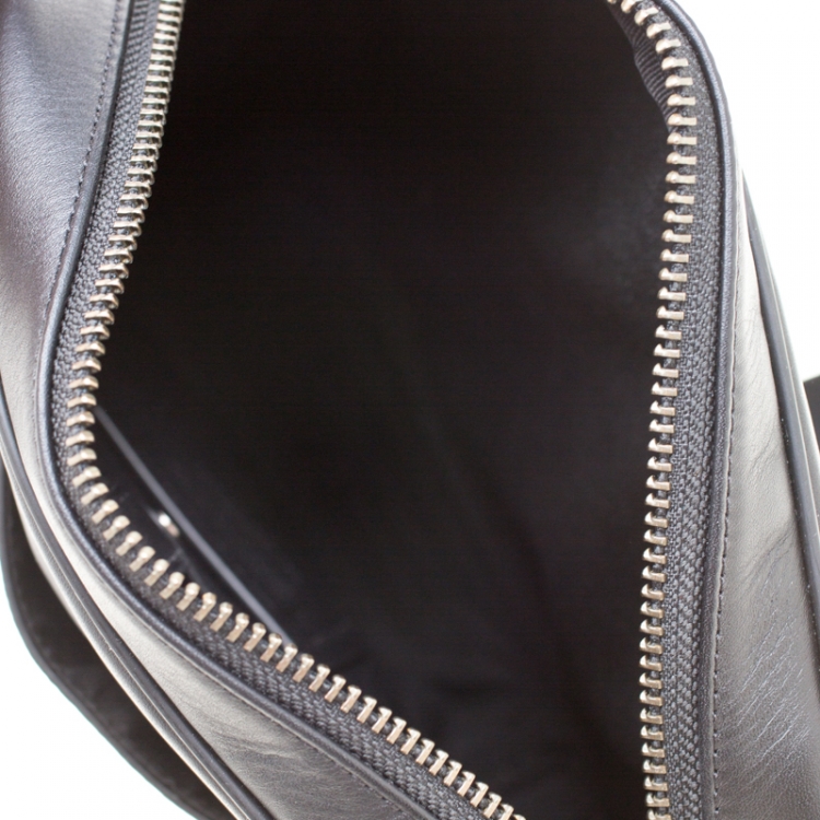 Pre Owned Coach Brown/Black Signature Coated Canvas and Leather Flight Messenger Bag