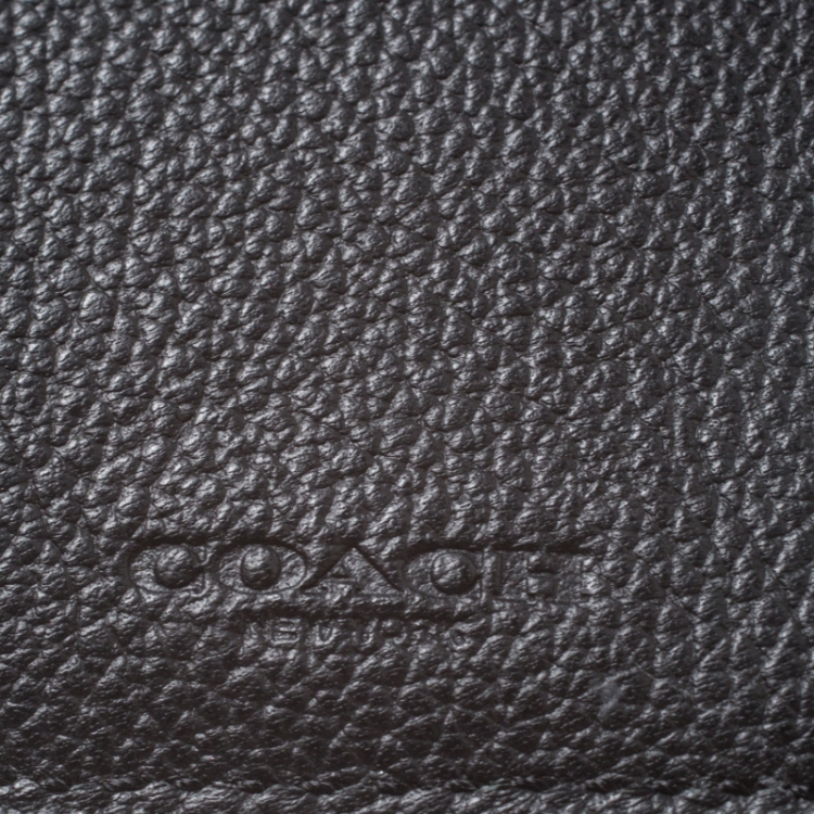 Pre Owned Coach Black Leather Slim Wallet