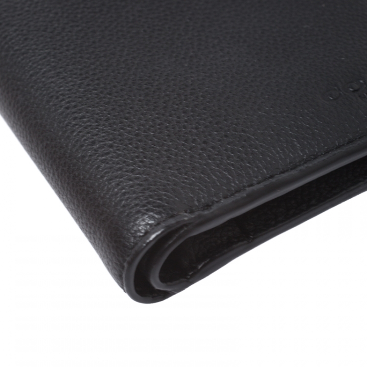 Pre Owned Coach Black Leather Slim Wallet