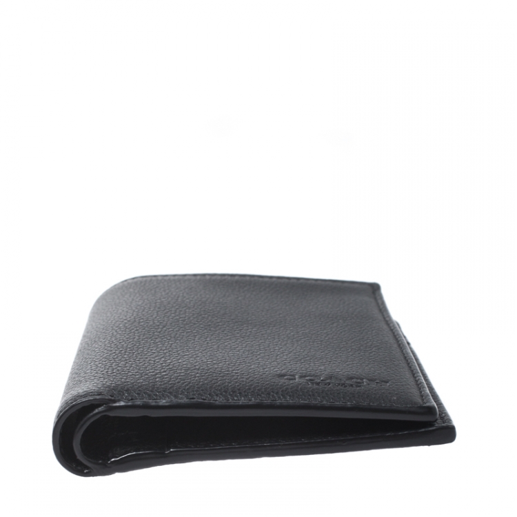 Pre Owned Coach Black Leather Slim Wallet