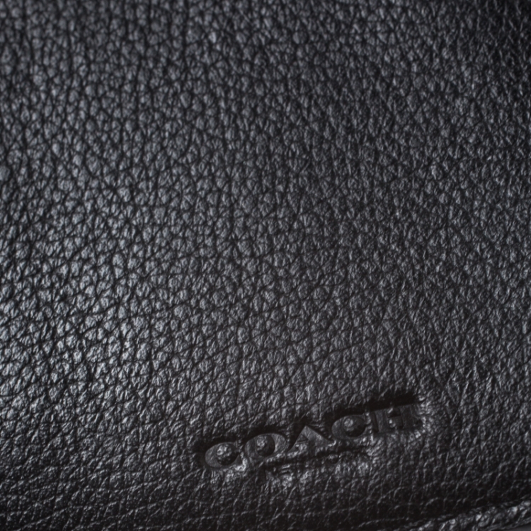 Pre Owned Coach Black Leather Slim Wallet