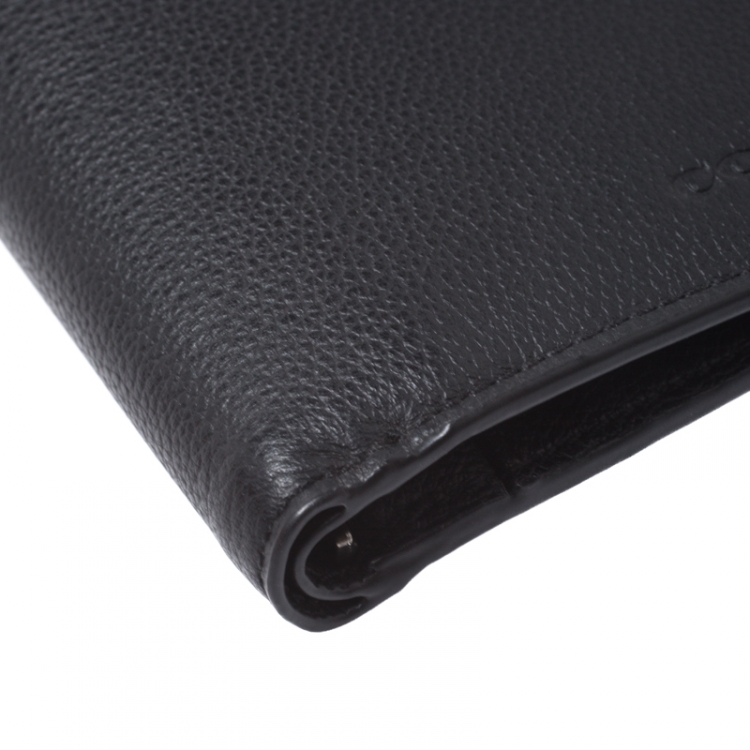 Pre Owned Coach Black Leather Slim Wallet