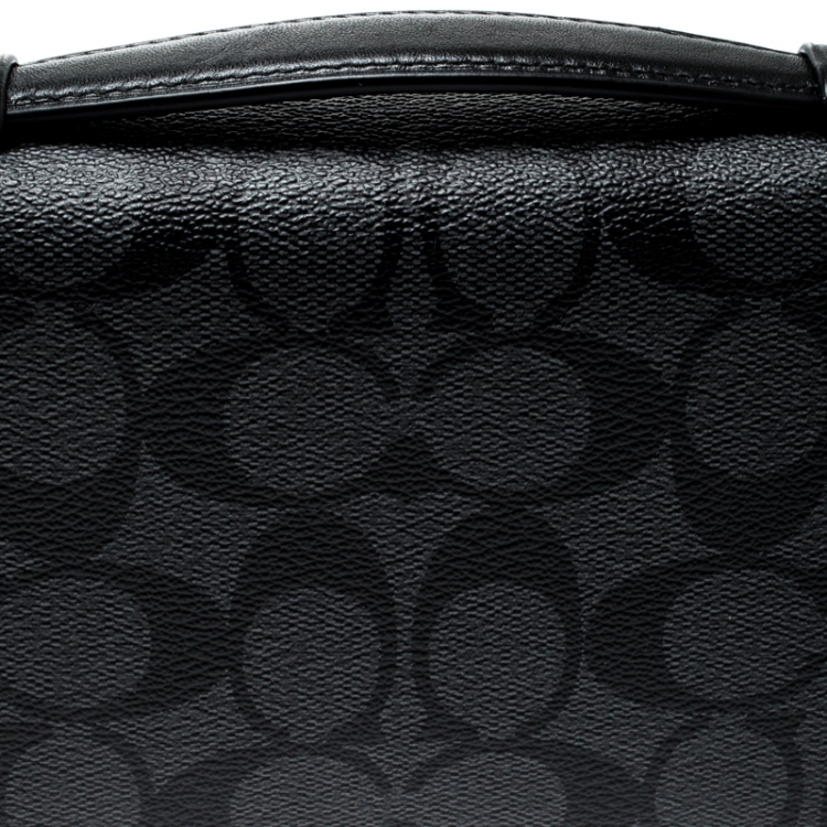 Pre Owned Coach Charcoal PVC Double Zip Travel Organizer