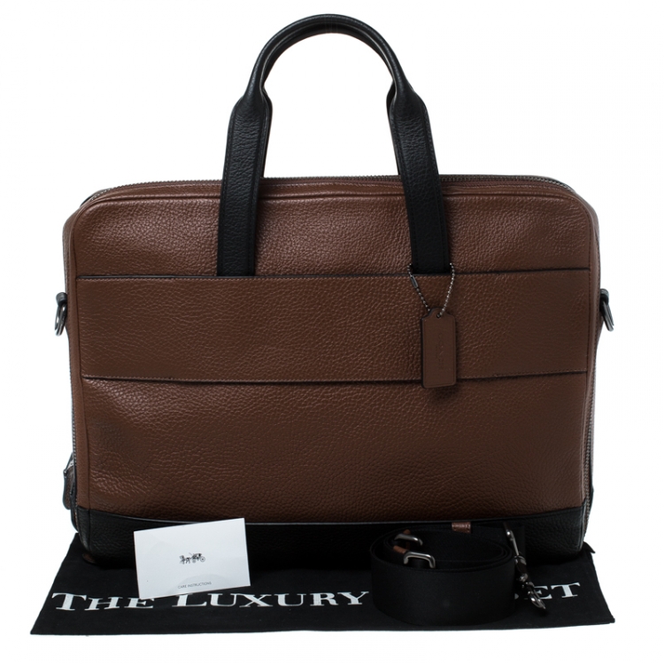 coach leather brief case