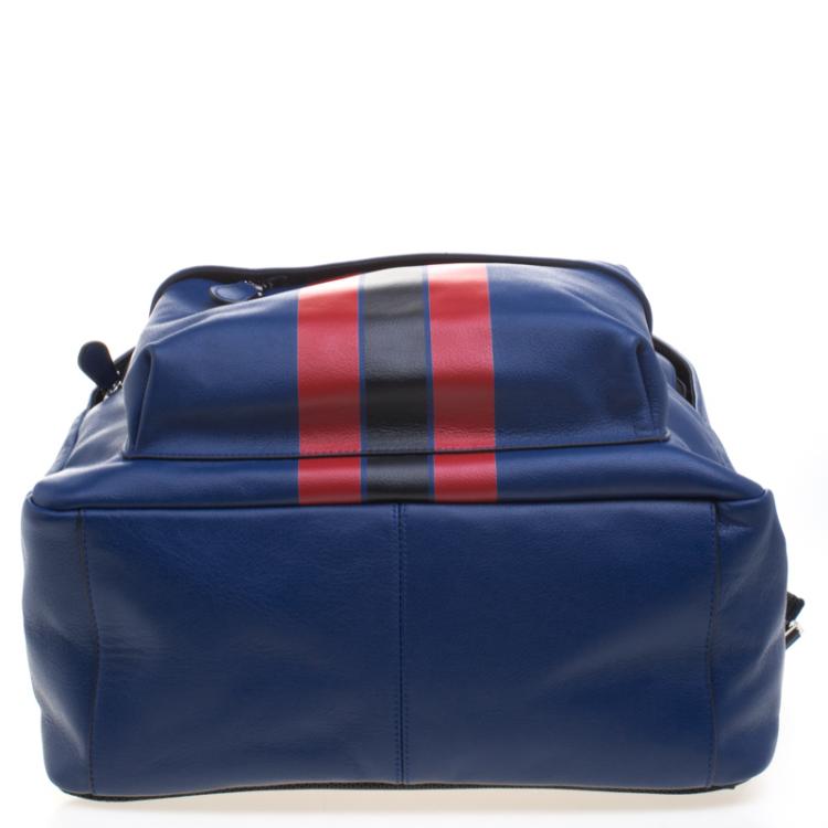 Pre Owned Coach Navy Blue Leather New Varsity Charles Backpack