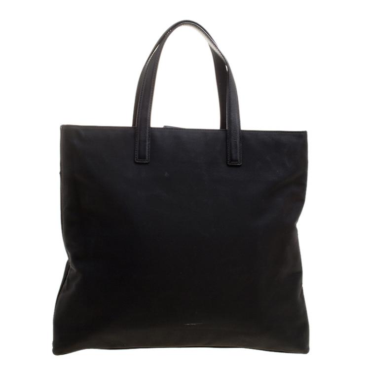 Pre Owned Coach Black Canvas and Leather Tote