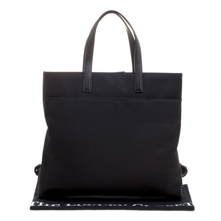 Pre Owned Coach Black Canvas and Leather Tote
