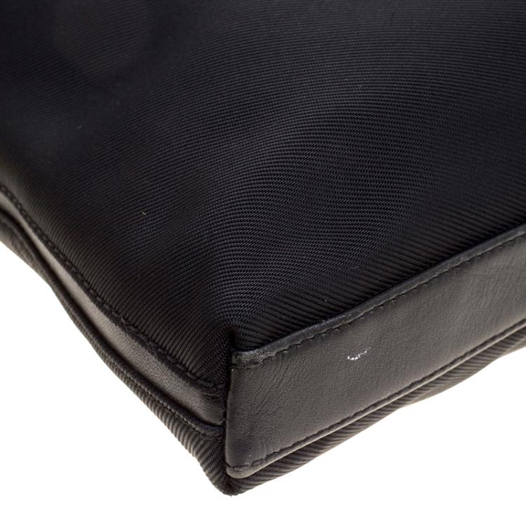 Pre Owned Coach Black Canvas and Leather Tote
