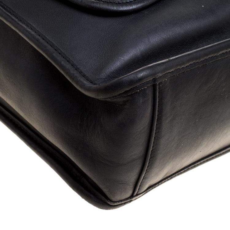 Pre Owned Coach Black Leather Messenger Bag