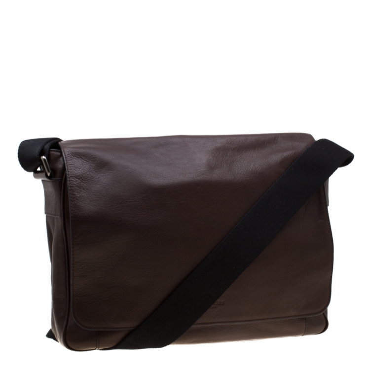Pre Owned Coach Brown Leather Metropolitan Courier Messenger Bag