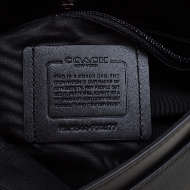 Pre Owned Coach Black Signature Embossed Leather Charles Messenger Bag