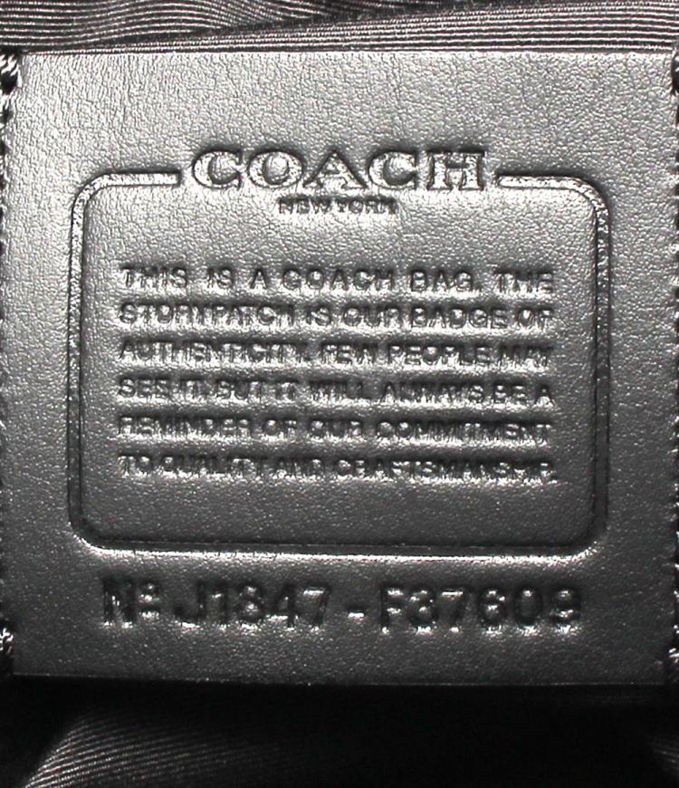Pre Owned Coach Gray Signature PVC and Leather Crossbody Bag