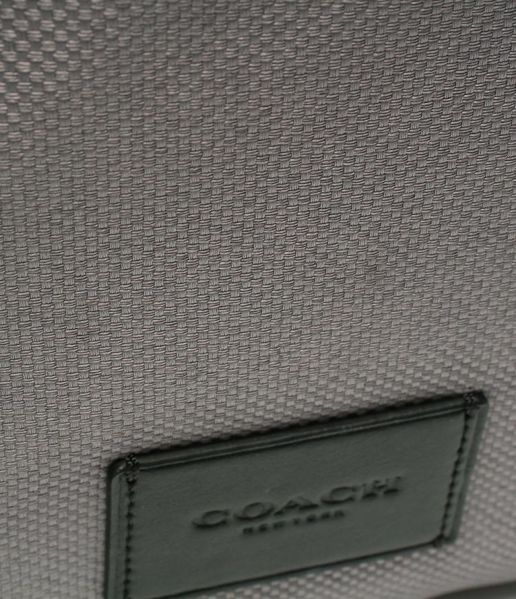 Pre Owned Coach Gray Signature PVC and Leather Crossbody Bag
