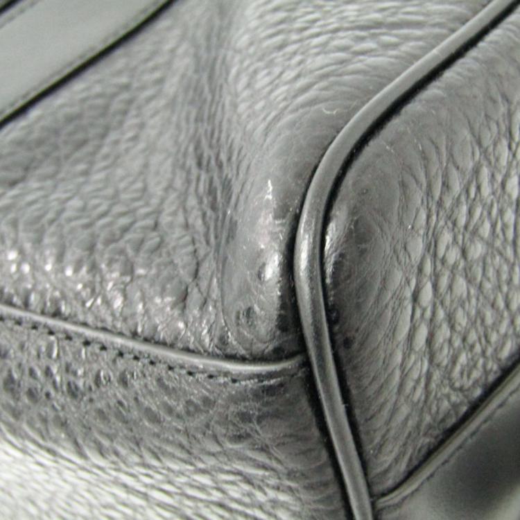 Pre Owned Coach Black Leather Pouch Bag
