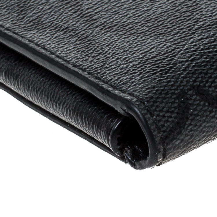 Pre Owned Coach Grey Signature Coated Canvas Long Bifold Wallet    