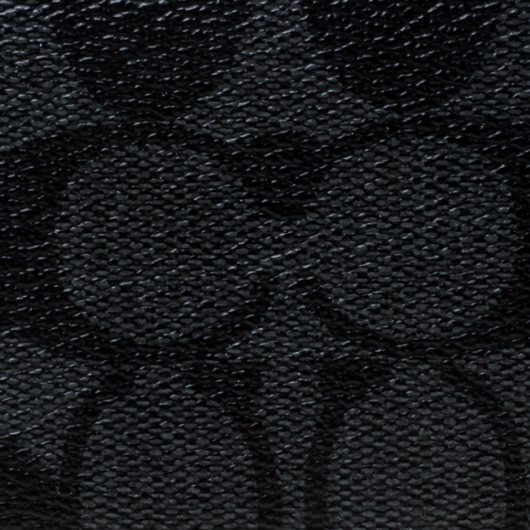 Pre Owned Coach Grey Signature Coated Canvas Long Bifold Wallet    