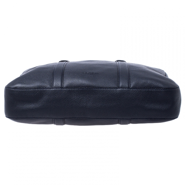 Pre Owned Coach Navy Blue Leather Metropolitan Soft Briefcase Bag