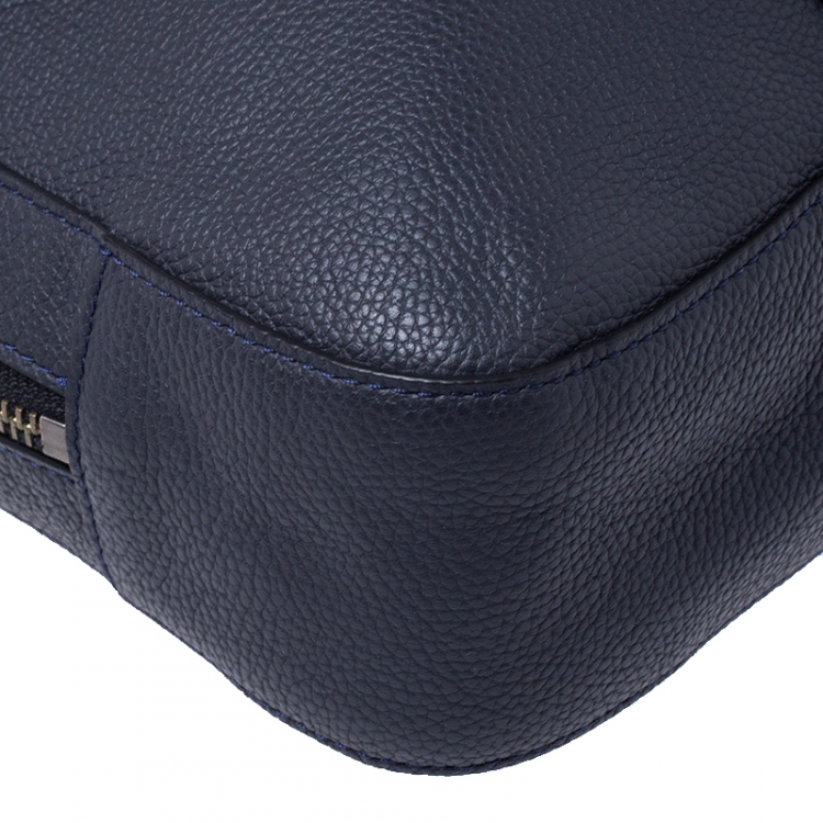 Pre Owned Coach Navy Blue Leather Metropolitan Soft Briefcase Bag