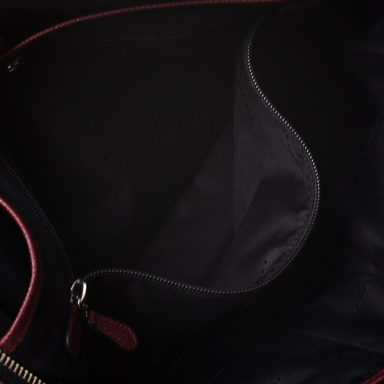Pre Owned Coach Burgundy Ombre Leather Briefcase 