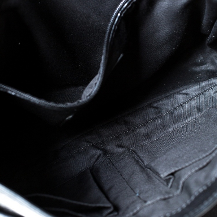 Pre Owned Coach Black Pebbled Leather Messenger Bag