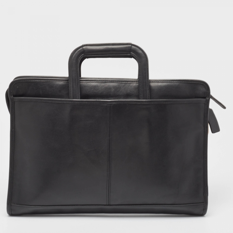Pre Owned Coach Black Leather Briefcase
