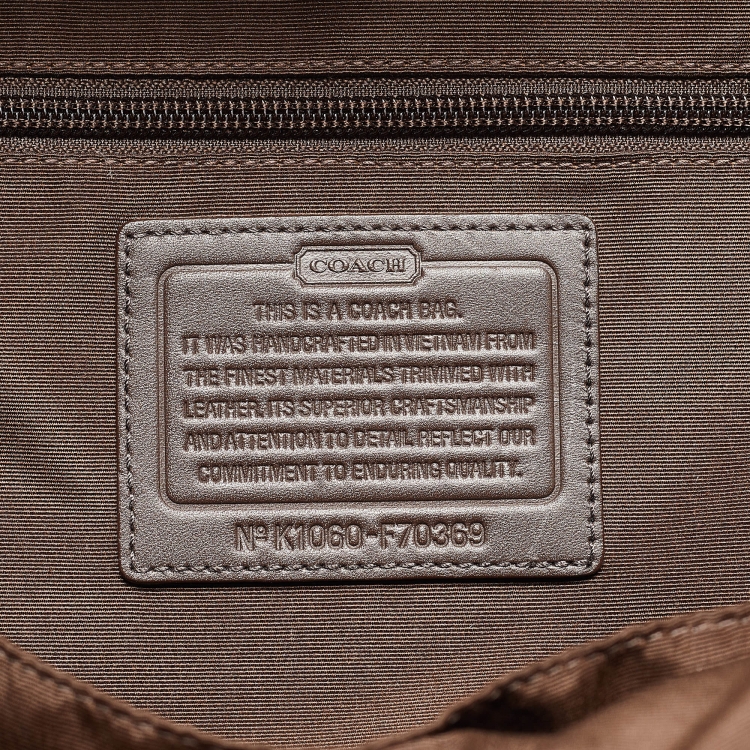 Pre Owned Coach Beige/Brown Leather and Nylon Backpack