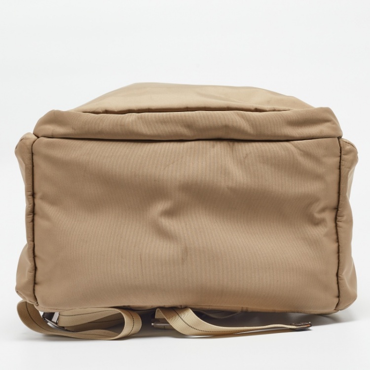 Pre Owned Coach Beige/Brown Leather and Nylon Backpack