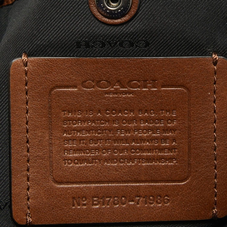 Pre Owned Coach Black/Brown Leather and Suede Sling Bag
