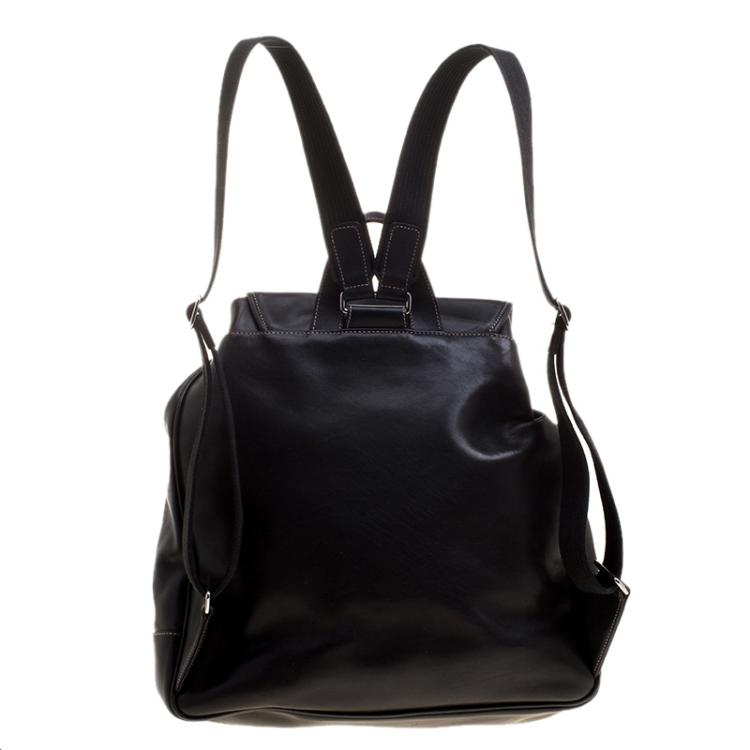 Pre Owned Coach Black Leather Backpack