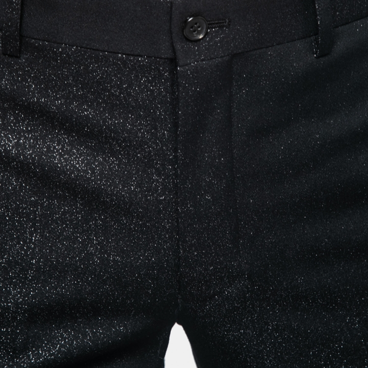 Pre Owned Comme des Garcons Black Shiny Crepe Trousers M