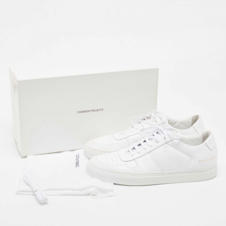Pre Owned Common Projects White Leather Achilles Low Top Sneakers Size 42