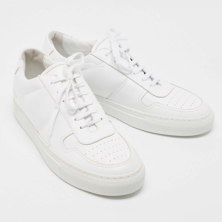 Pre Owned Common Projects White Leather Achilles Low Top Sneakers Size 42