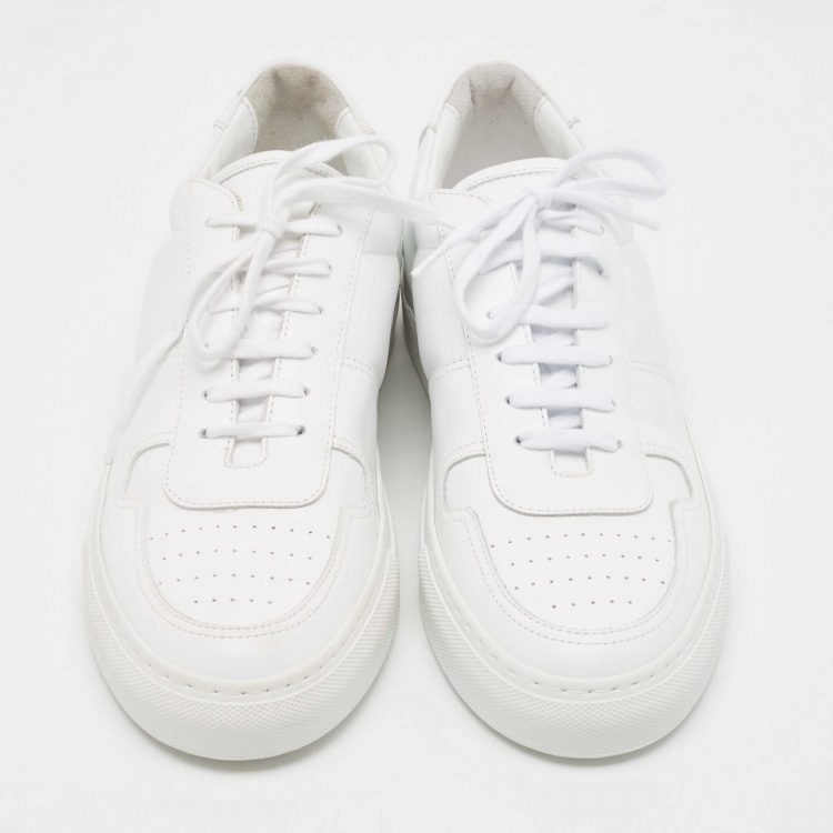 Pre Owned Common Projects White Leather Achilles Low Top Sneakers Size 42